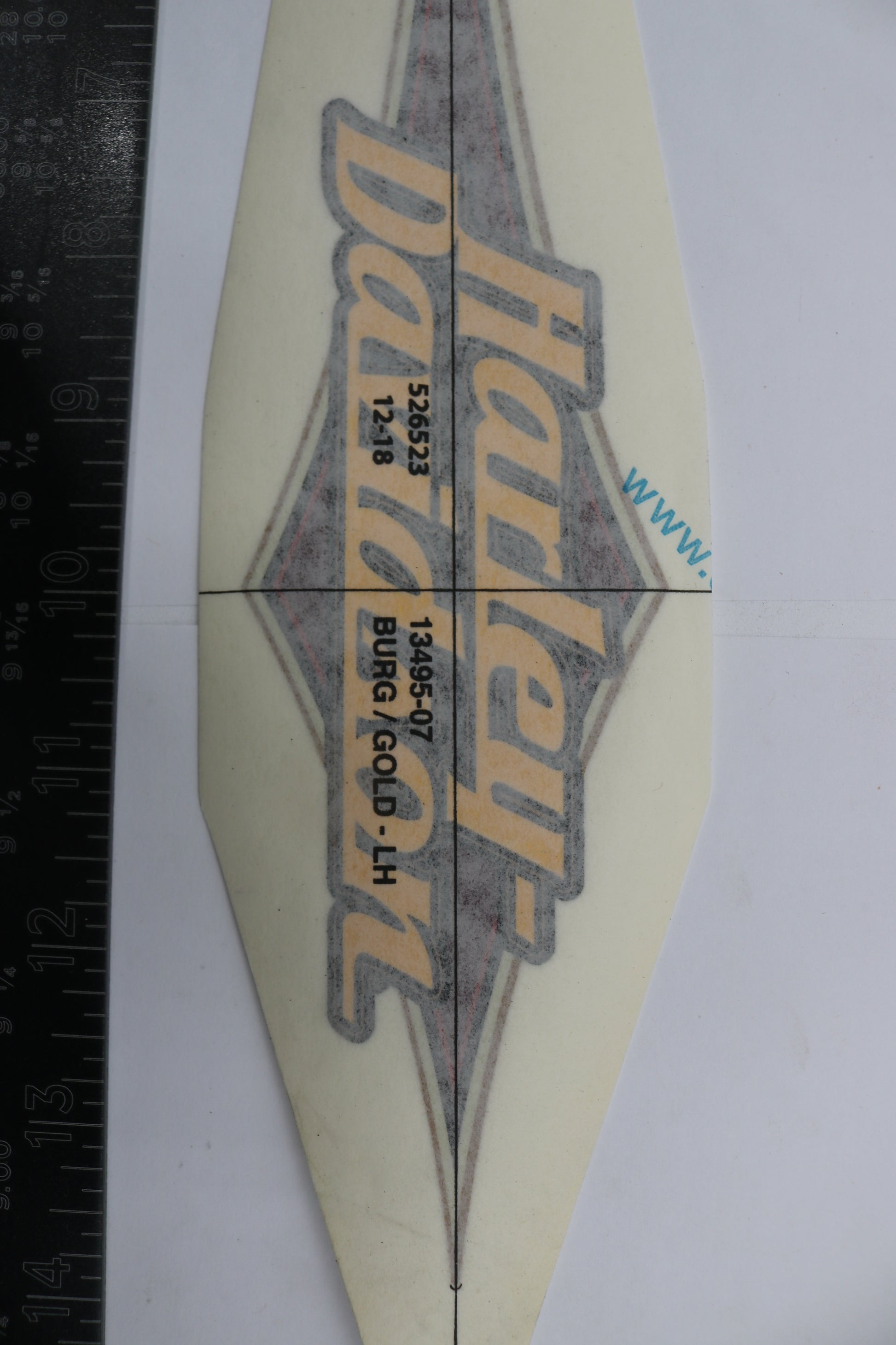 13495-07 NEW OEM 2007 HARLEY-DAVIDSON SOFTAIL RIGHT FUEL TANK DECAL GOLD LEAF BURG