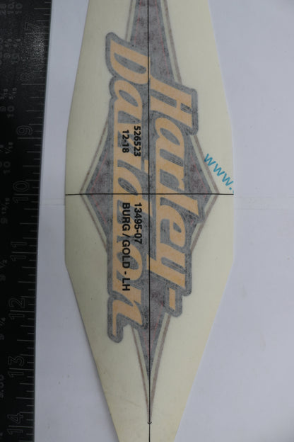 13495-07 NEW OEM 2007 HARLEY-DAVIDSON SOFTAIL RIGHT FUEL TANK DECAL GOLD LEAF BURG