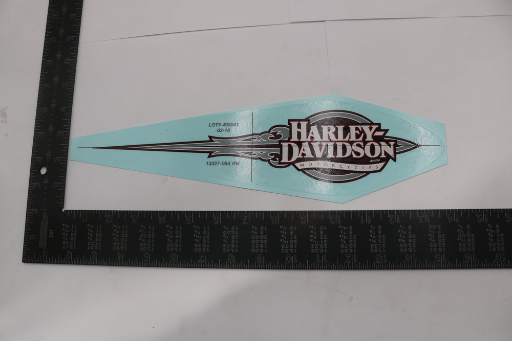 13327-08A NEW OEM 2008 HARLEY-DAVIDSON SOFTAIL DYNA RIGHT FUEL TANK DECAL RD/SLV