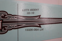 
              13326-08A NEW OEM HARLEY-DAVIDSON SOFTAIL DYNA LEFT GAS TANK DECAL CLASSIC RED/SILVER
            