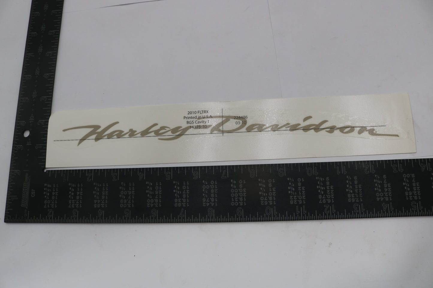 14175-10 NEW OEM 2010 HARLEY-DAVIDSON FLTRX ROAD GLIDE PALE GOLD GAS TANK DECAL