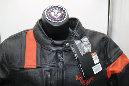 98005-22VW NWT HARLEY-DAVIDSON WOMENS LEATHER JACKET HWY-100 WATERPROOF LARGE