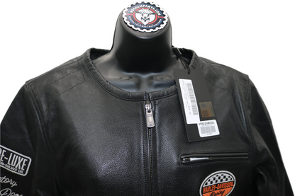 97052-23VW NWT HARLEY-DAVIDSON WOMENS LEATHER JACKET 120TH ANNIVERSARY X-LARGE