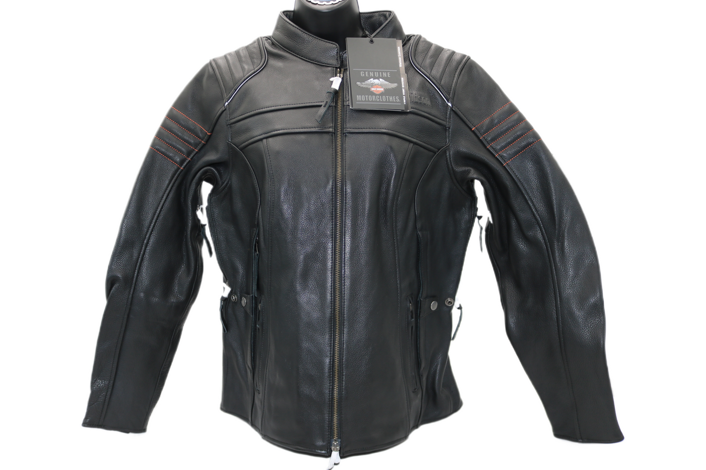 98004-22VW NWT HARLEY-DAVIDSON LEATHER JACKET HEATHER AVE TRIPLE VENT LARGE WOME