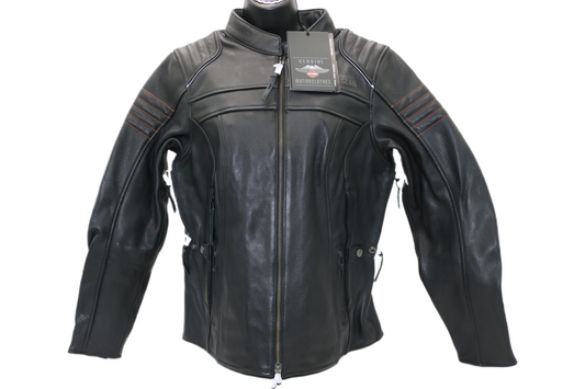 98004-22VW NWT HARLEY-DAVIDSON LEATHER JACKET HEATHER AVE TRIPLE VENT LARGE WOME