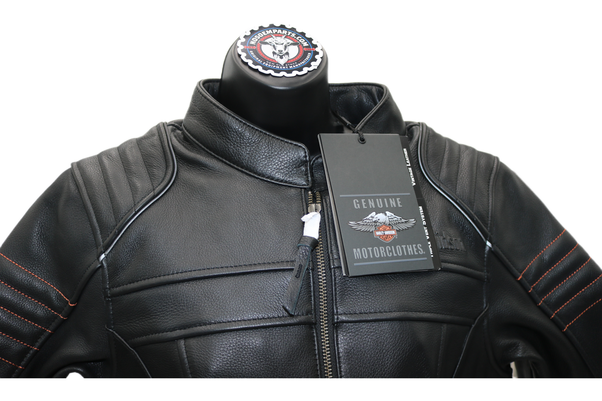 98004-22VW NWT HARLEY-DAVIDSON LEATHER JACKET HEATHER AVE TRIPLE VENT LARGE WOME