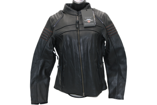 98004-22VW NWT HARLEY-DAVIDSON LEATHER JACKET HEATHER AVE TRIPLE VENT MEDIUM WOM