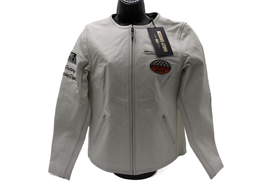 97045-23VW NWT HARLEY-DAVIDSON WOMENS LEATHER JACKET 120TH ANNIVERSARY LARGE