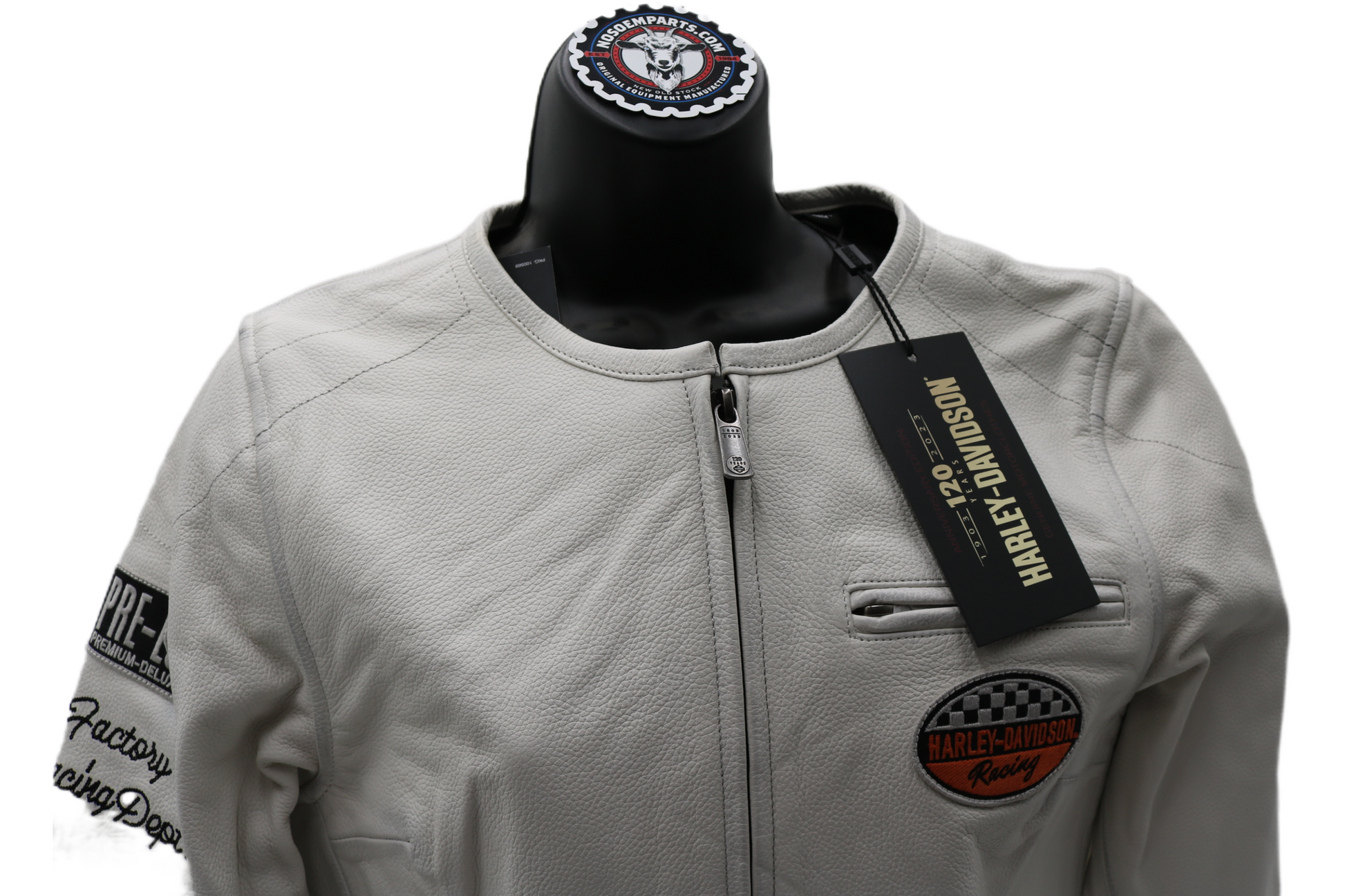 97045-23VW NWT HARLEY-DAVIDSON WOMENS LEATHER JACKET 120TH ANNIVERSARY LARGE