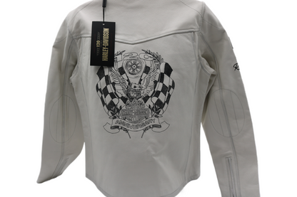 97045-23VW NWT HARLEY-DAVIDSON WOMENS LEATHER JACKET 120TH ANNIVERSARY LARGE