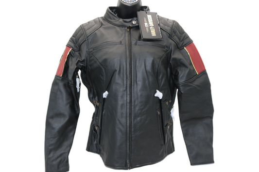 97028-23VW NWT HARLEY-DAVIDSON WOMENS LTHR JACKET NOSTALGIA TRIPLE VENT MEDIUM