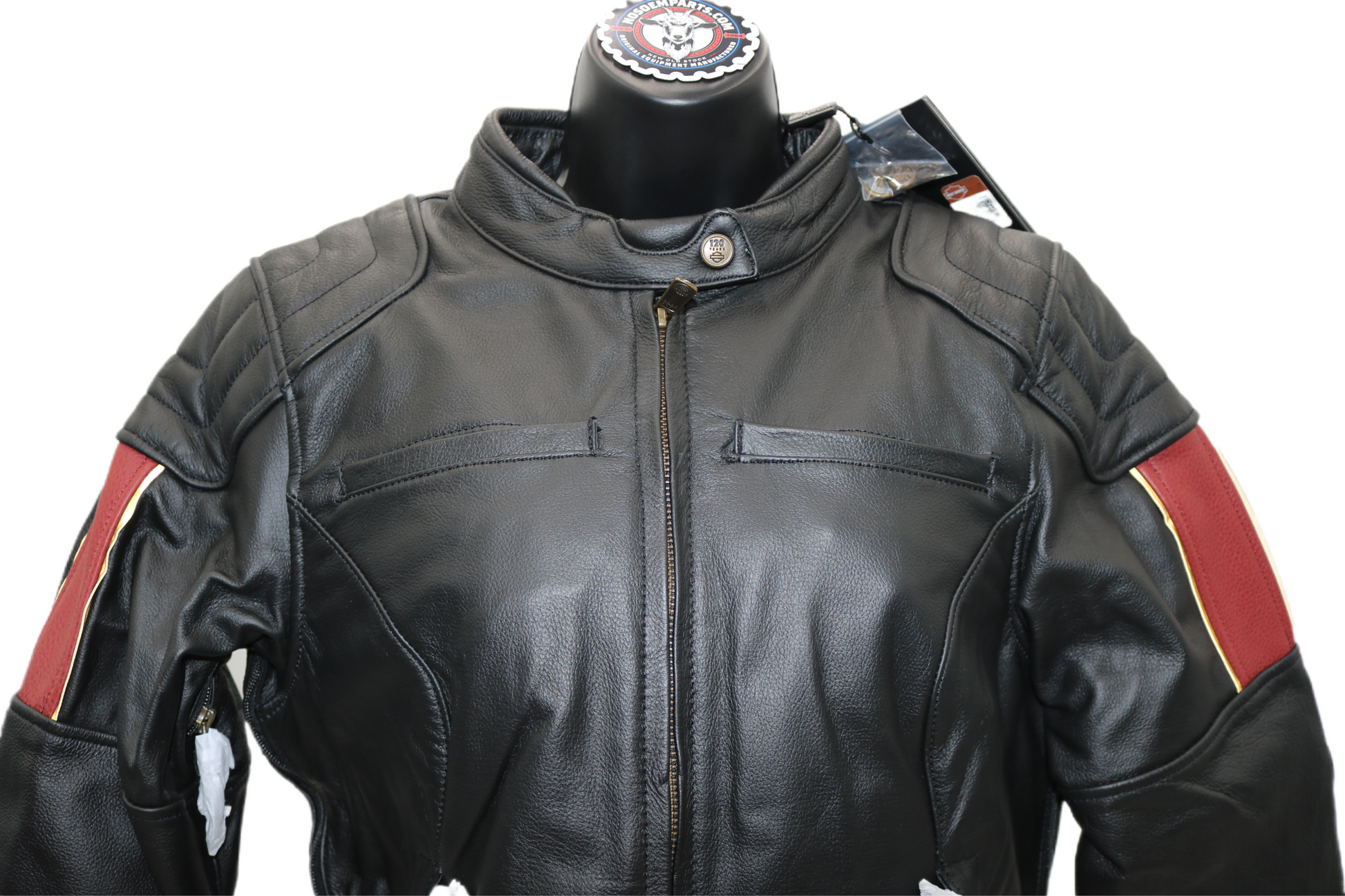 97028-23VW NWT HARLEY-DAVIDSON WOMENS LTHR JACKET NOSTALGIA TRIPLE VENT MEDIUM