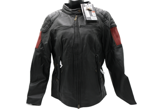 97028-23VW NWT HARLEY-DAVIDSON WOMENS LTHR JACKET NOSTALGIA TRIPLE VENT LARGE