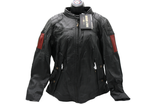 97028-23VW NWT HARLEY-DAVIDSON WOMENS LEATHER JACKET NOSTALGIA TRIPLE VENT 1W