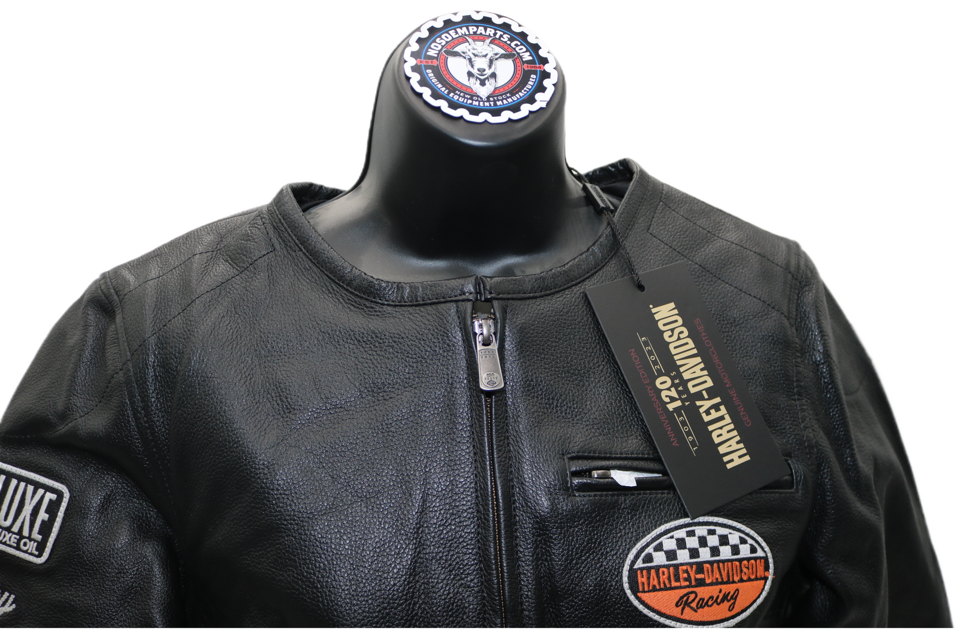 97052-23VW NWT HARLEY-DAVIDSON WOMENS LEATHER JACKET 120TH ANNIVERSARY MEDIUM