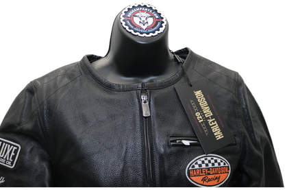 97052-23VW NWT HARLEY-DAVIDSON WOMENS LEATHER JACKET 120TH ANNIVERSARY MEDIUM
