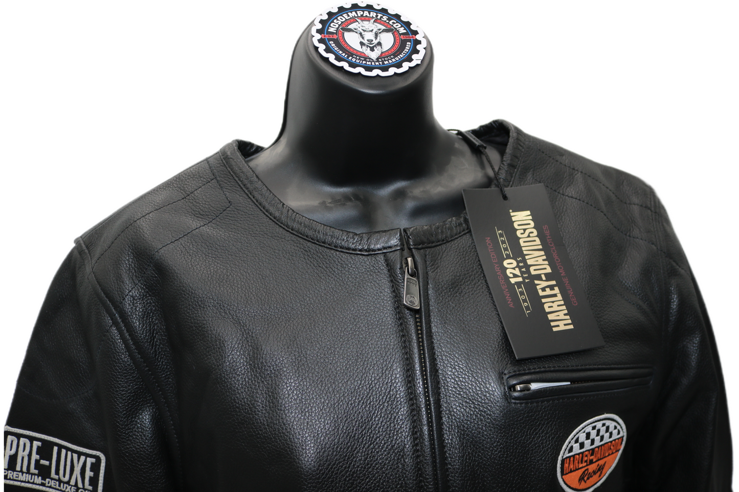 97052-23VW NWT HARLEY-DAVIDSON WOMENS LEATHER JACKET 120TH ANNIVERSARY 2XL