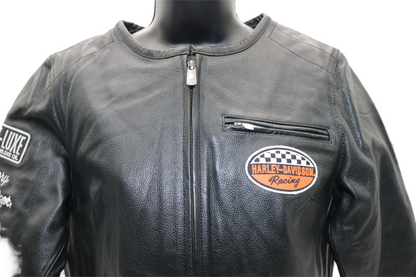 97052-23VW NWT HARLEY-DAVIDSON WOMENS LEATHER JACKET 120TH ANNIVERSARY MEDIUM