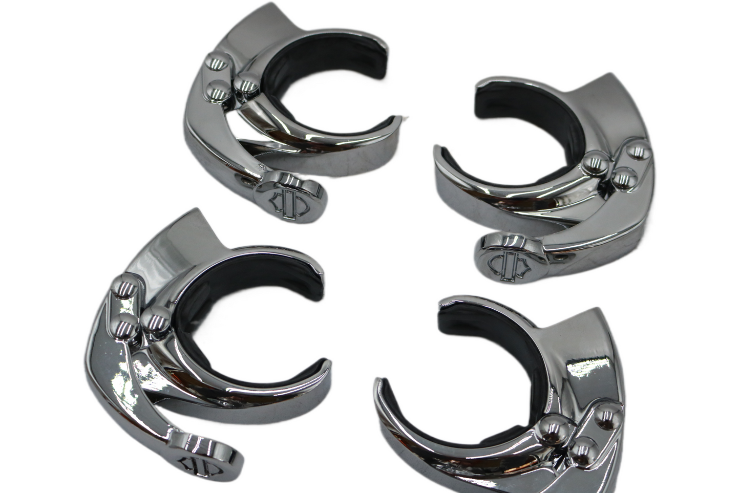 57286-07 NEW OEM HARLEY-DAVIDSON 49MM QUICK DISCONNECT WINDSHIELD CLAMPS (4)