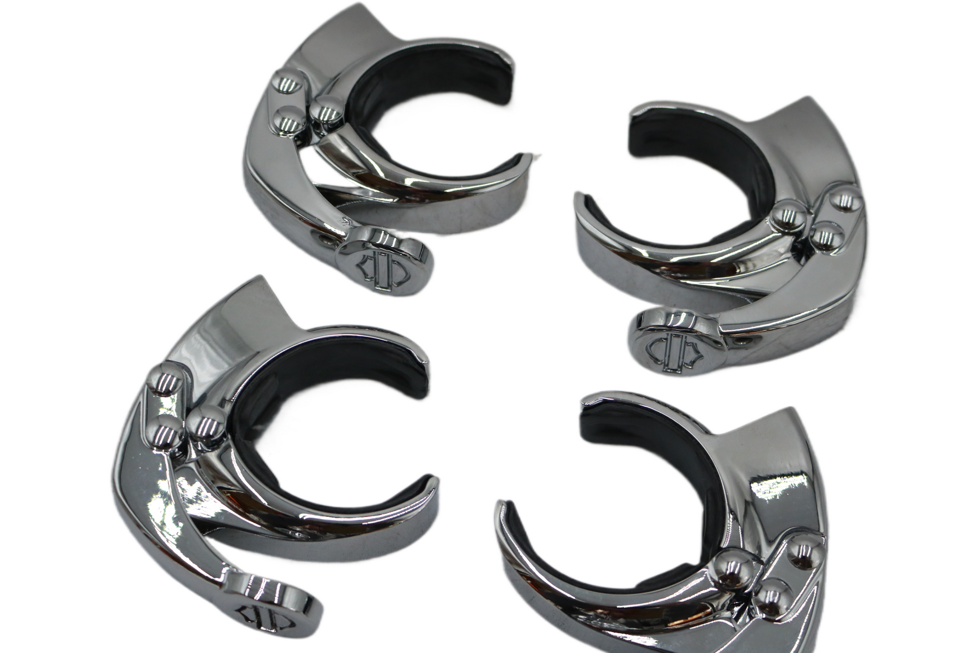 57286-07 NEW OEM HARLEY-DAVIDSON 49MM QUICK DISCONNECT WINDSHIELD CLAMPS (4)