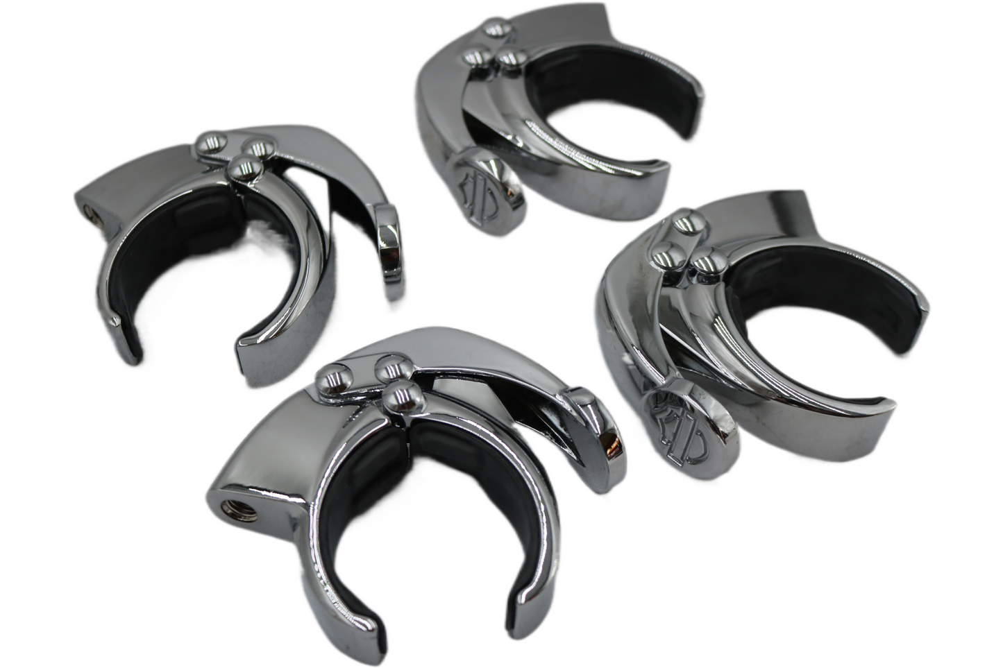 57286-07 NEW OEM HARLEY-DAVIDSON 49MM QUICK DISCONNECT WINDSHIELD CLAMPS (4)