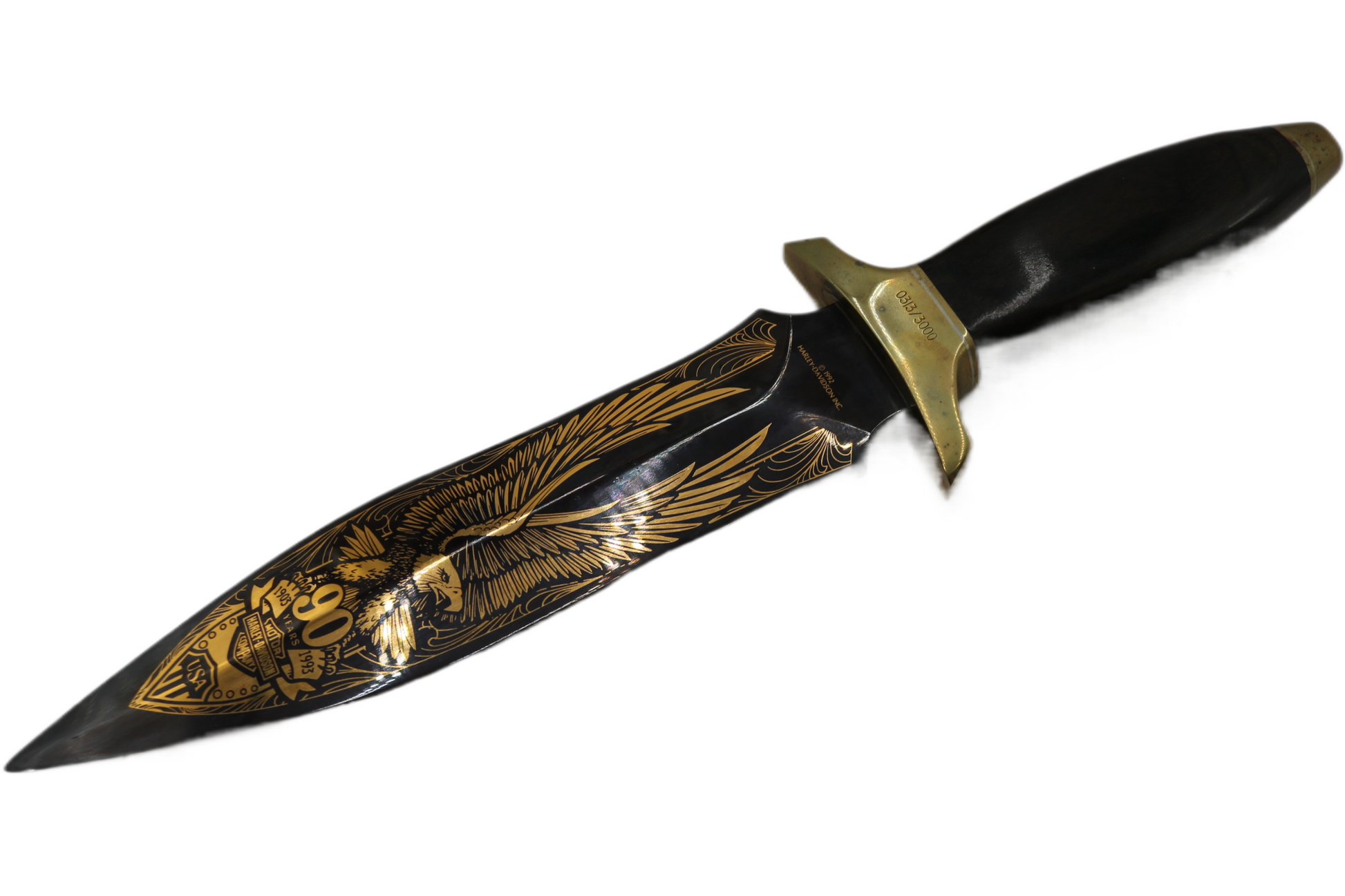 99175-93V NEW GERBER HARLEY-DAVIDSON 90TH ANNIVERSARY BOWIE DAGGAR KNIFE
