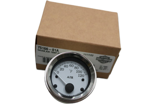 75166-01A NEW OEM 1997-2013 HARLEY-DAVIDSON TOURING AIR TEMP GAUGE SILVER FACE