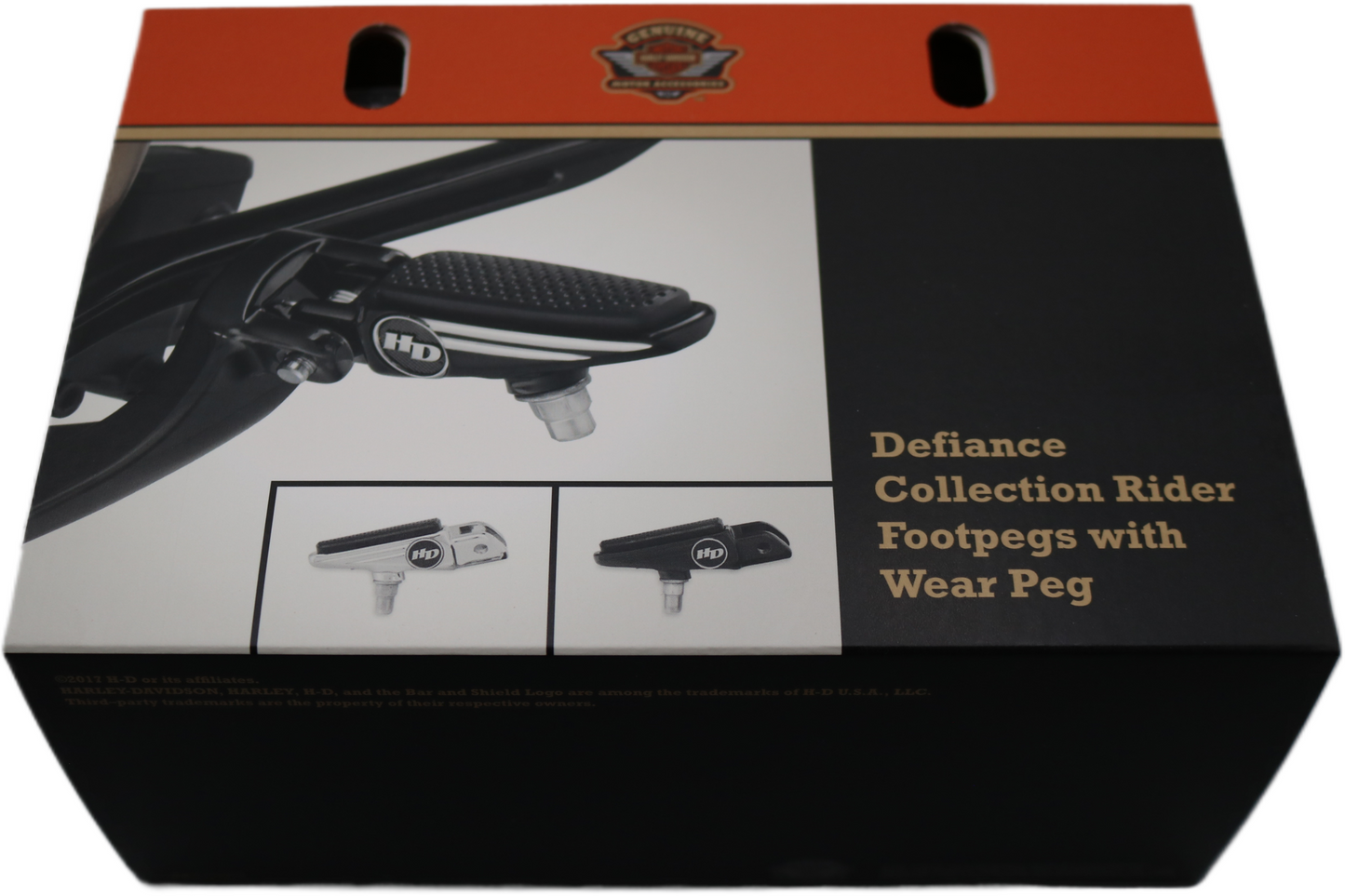50501008 NEW OEM 2018 AND NEWER HARLEY-DAVIDSON CHROME DEFIANCE RIDER FOOTPEGS