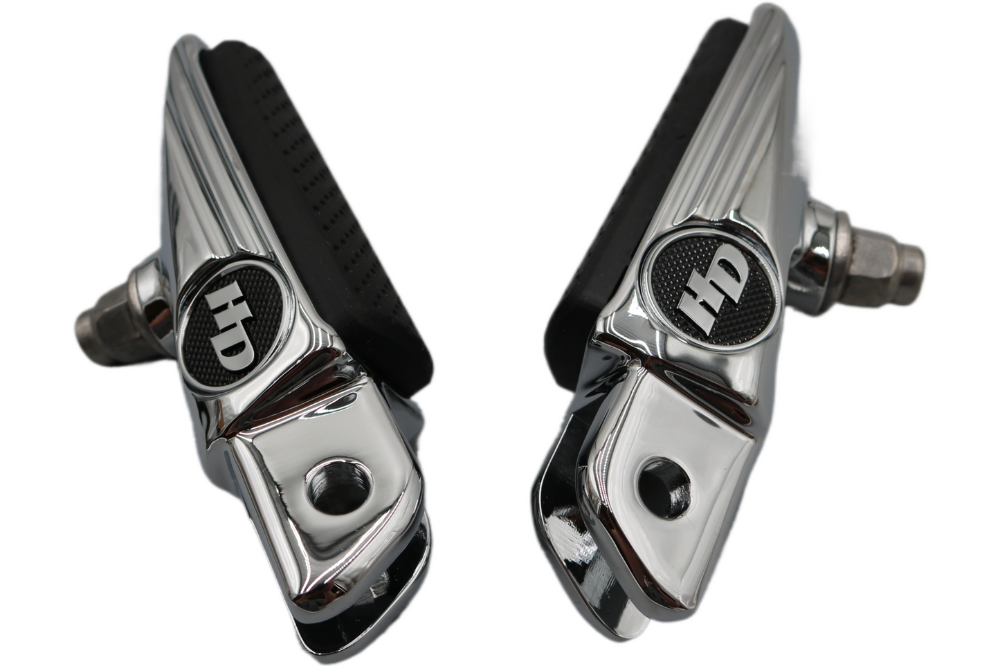 50501008 NEW OEM 2018 AND NEWER HARLEY-DAVIDSON CHROME DEFIANCE RIDER FOOTPEGS