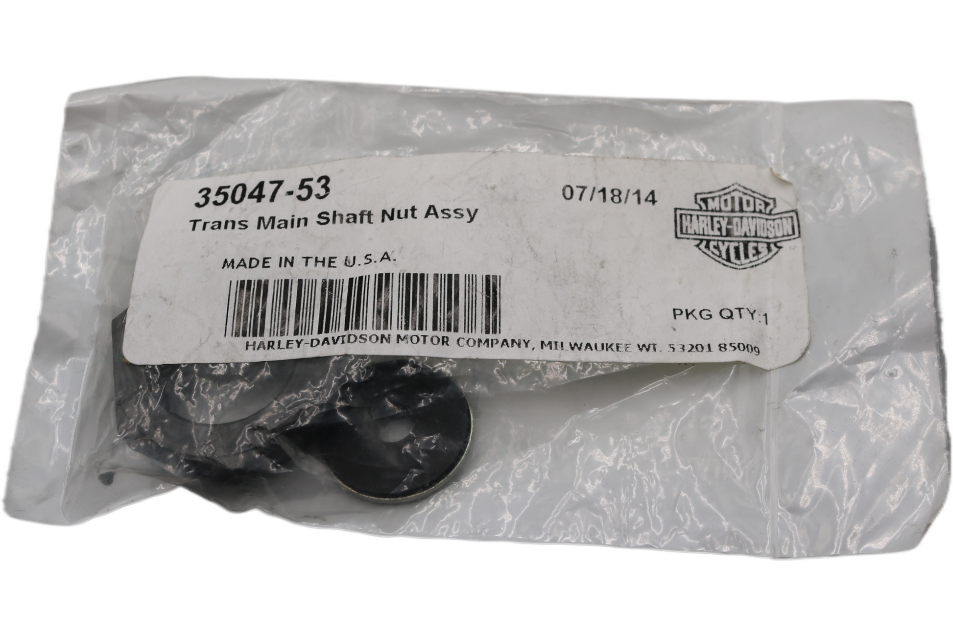 35047-53 NEW OEM HARLEY-DAVIDSON TRANSMISSION MAIN SHAFT NUT ASSEMBLY K XL