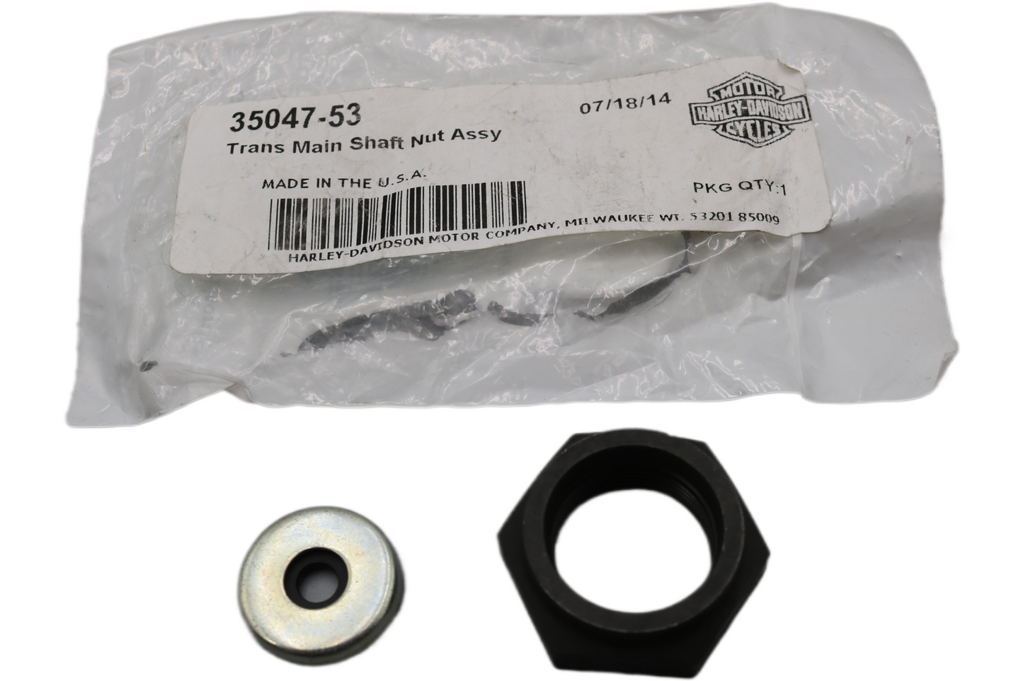 35047-53 NEW OEM HARLEY-DAVIDSON TRANSMISSION MAIN SHAFT NUT ASSEMBLY K XL