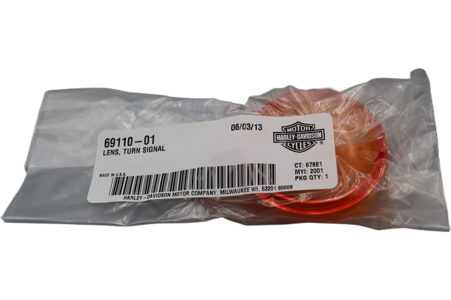 69110-01 NEW OEM HARLEY-DAVIDSON TURN SIGNAL LENS SOFTAIL DYNA TOURING SPORTST