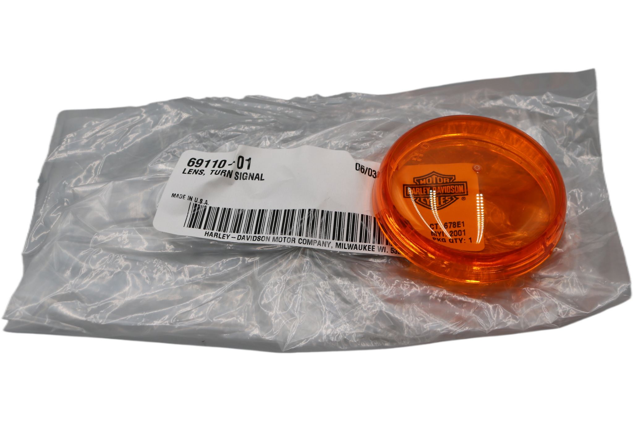 69110-01 NEW OEM HARLEY-DAVIDSON TURN SIGNAL LENS SOFTAIL DYNA
