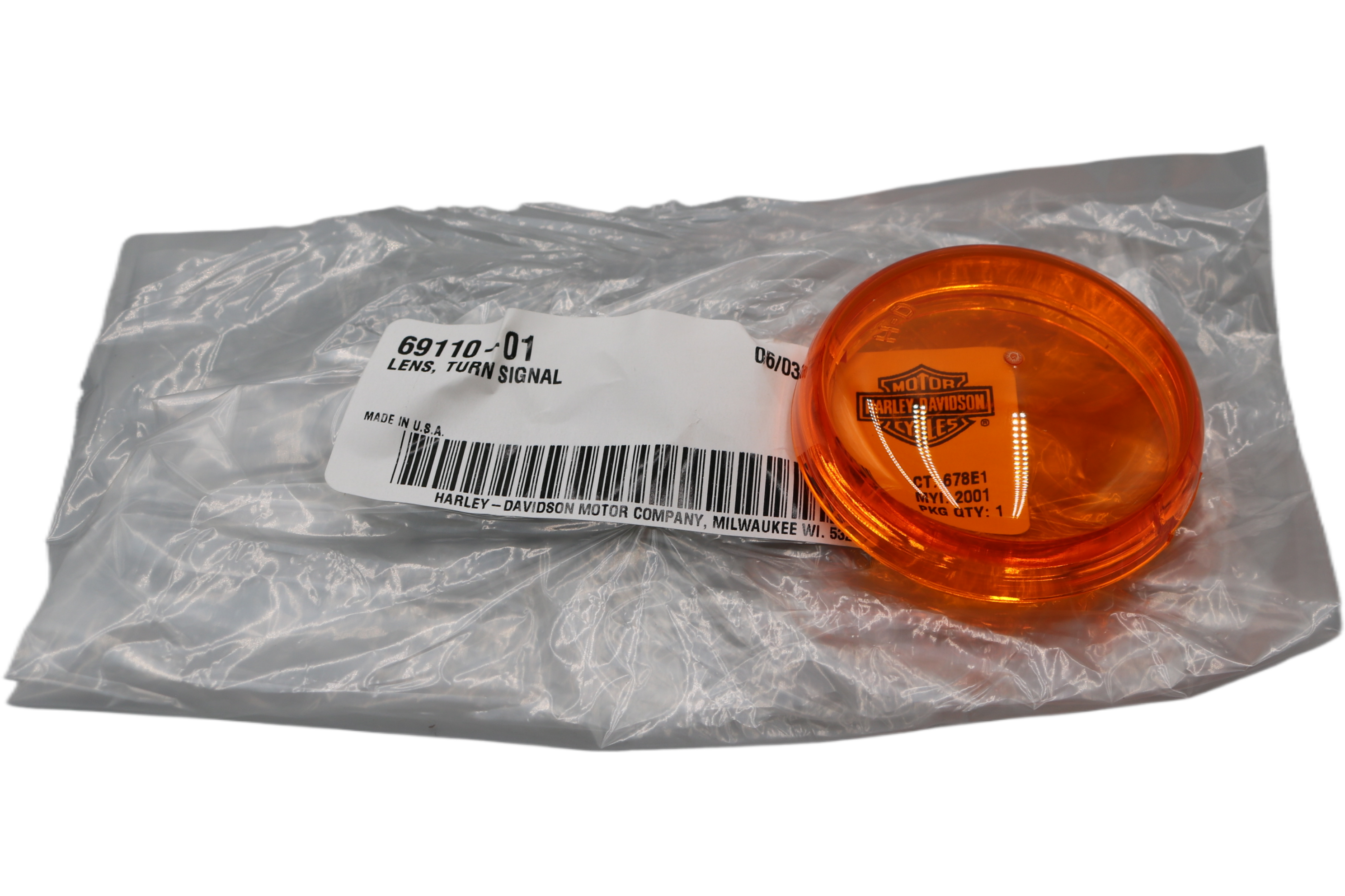 69110-01 NEW OEM HARLEY-DAVIDSON TURN SIGNAL LENS SOFTAIL DYNA