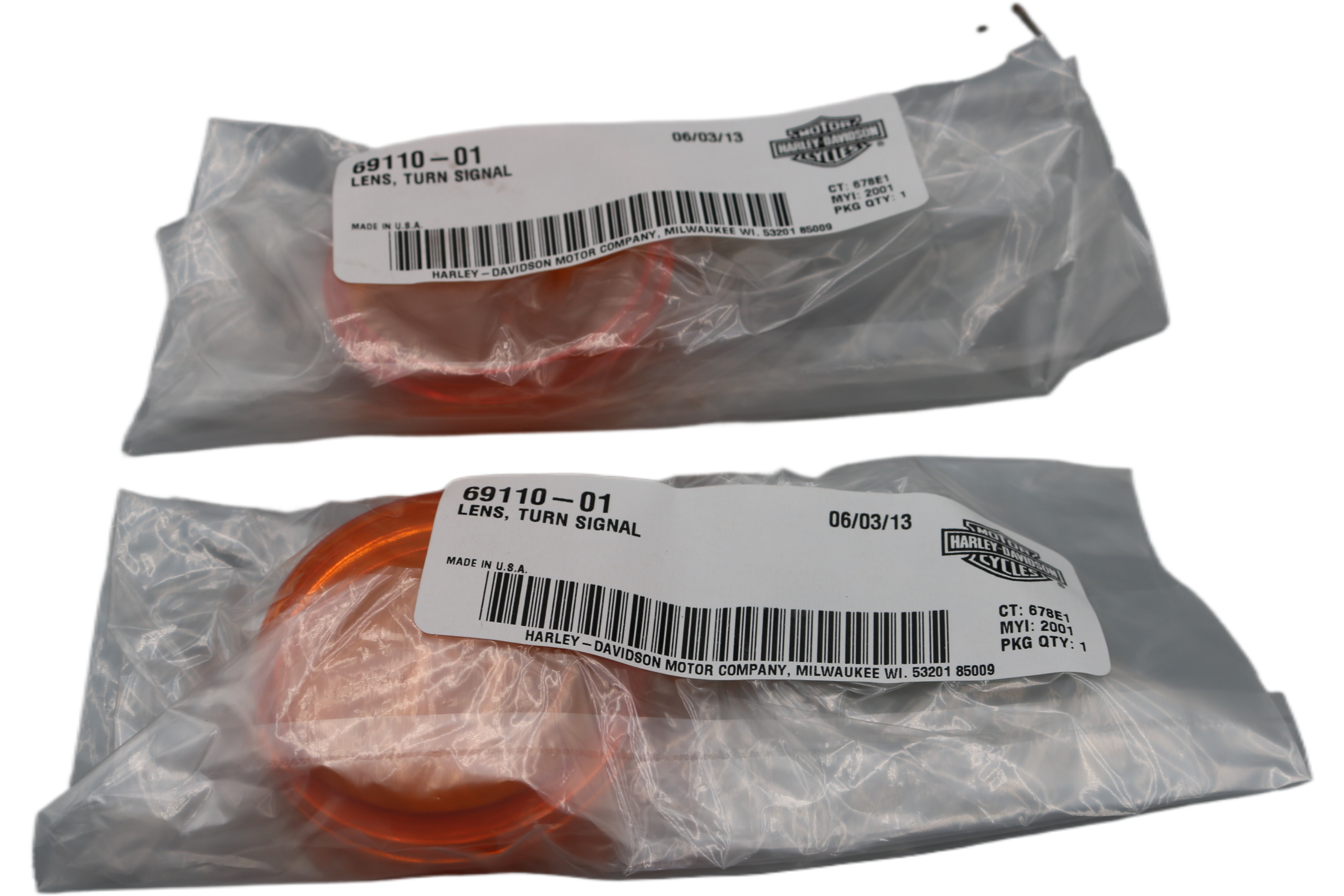 69110-01 NEW OEM HARLEY-DAVIDSON TURN SIGNAL LENS PAIR SOFTAIL