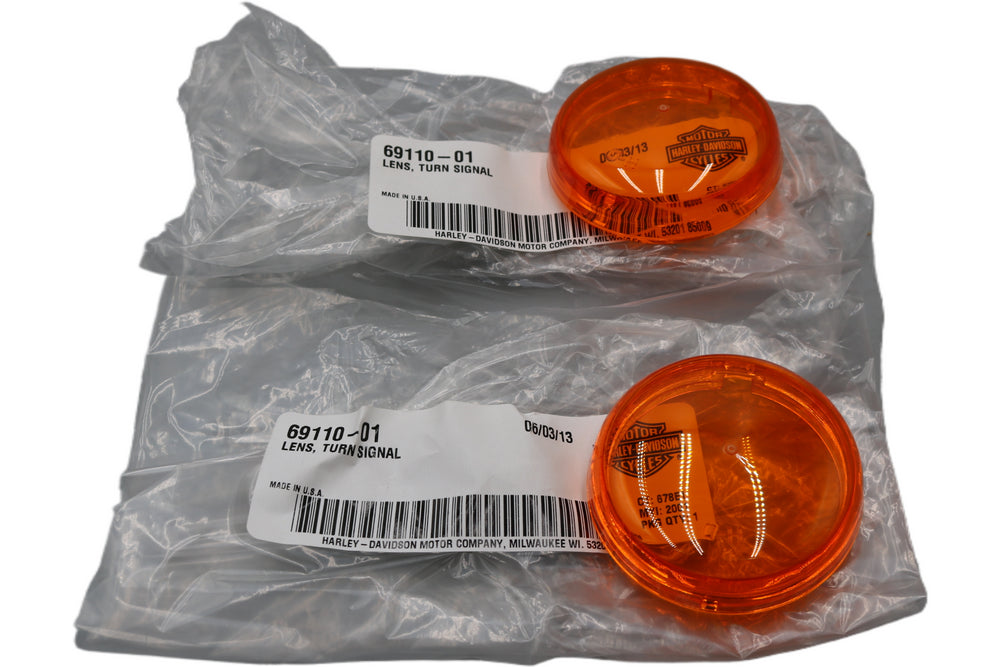 69110-01 NEW OEM HARLEY-DAVIDSON TURN SIGNAL LENS PAIR SOFTAIL DYNA TOURING VROD