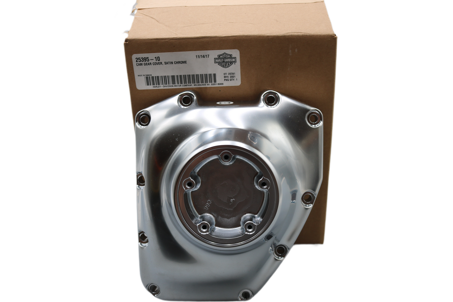 25395-10 NEW OEM 2001-2017 HARLEY-DAVIDSON SOFTAIL DYNA TOURING SATIN CAM COVER