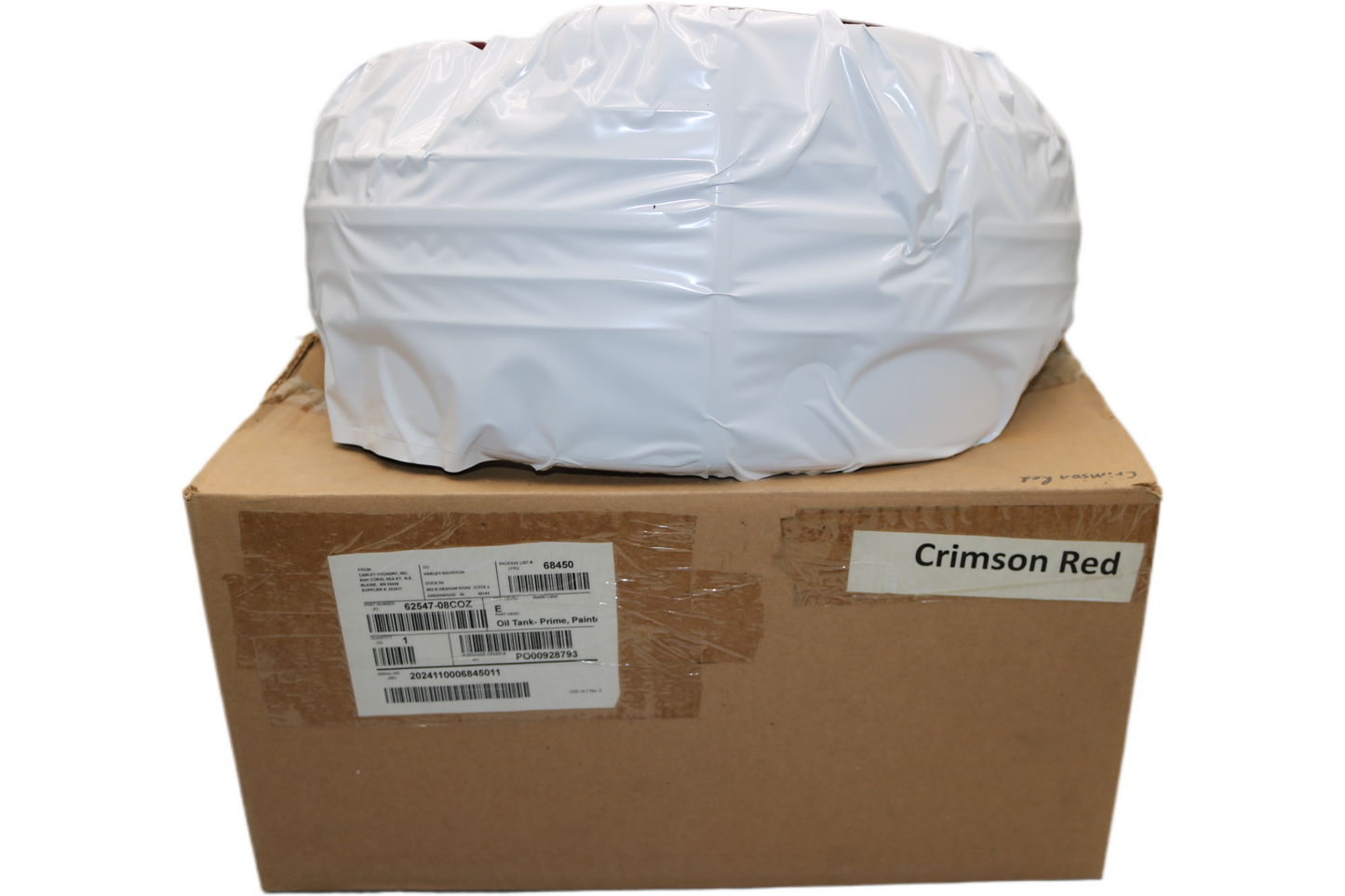 62547-08COZ NEW OEM 2008-2011 HARLEY-DAVIDSON FXCW/C ROCKER OIL TANK CRIMSON RED