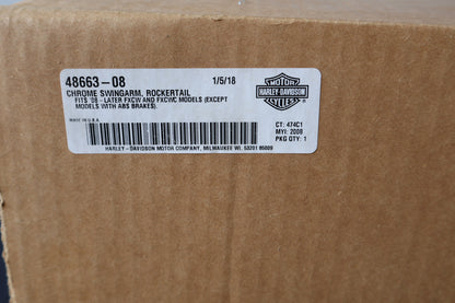 48663-08 NEW OEM 2008-2011 HARLEY-DAVIDSON FXCW/C SOFTAIL ROCKER CHROME SWINGARM