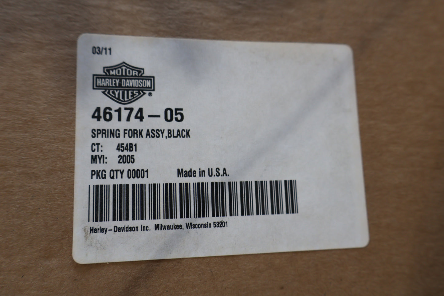 46173-05 46174-05 NEW OEM HARLEY-DAVIDSON SPRINGER FRONT END HERITAGE CROSSBONES
