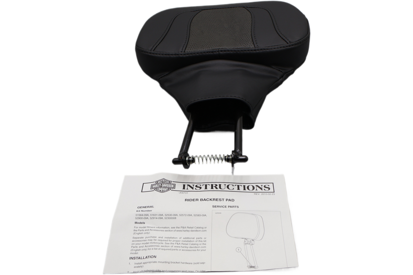 52300008 NEW OEM 1988-2024 HARLEY-DAVIDSON TOURING RIDER BACKREST SEAT CVO