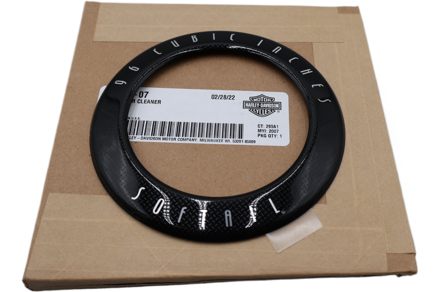 29660-07 NEW OEM 2007-2015 HARLEY-DAVIDSON SOFTAIL 96CI AIR CLEANER INSERT GLOSS BLACK
