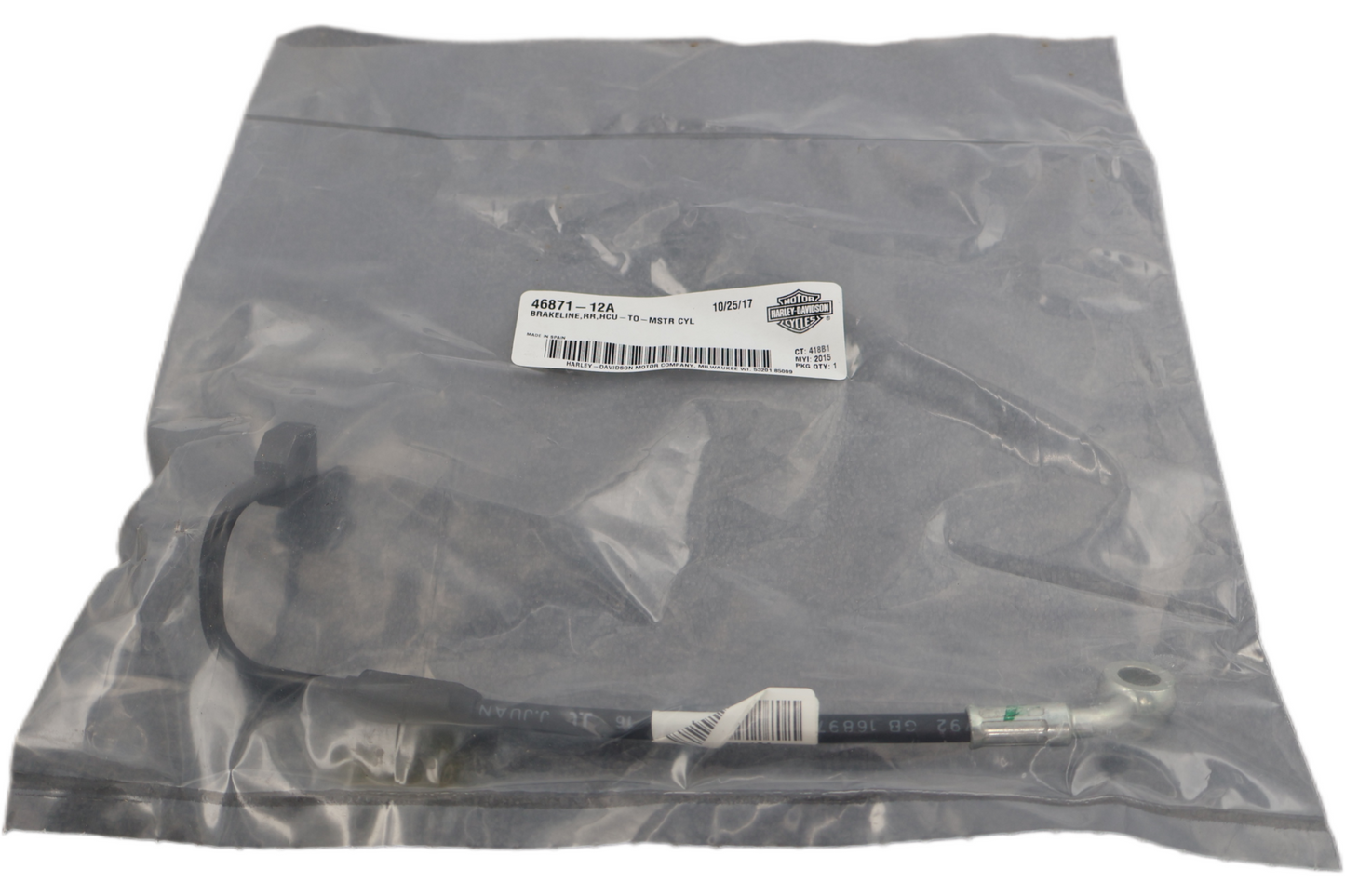 46871-12A NEW OEM 2012-2017 HARLEY-DAVIDSON FXD DYNA REAR BRAKELINE HCU-TO-MSTR C
