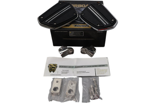 68201 CIRO GOLDSTRIKE TWIN RAIL FLOORBOARDS W/DRIVER ADAPTER FOR HONDA GOLDWING