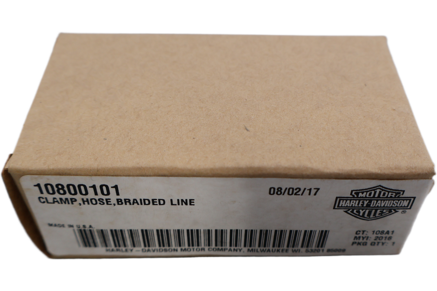 10800101 NEW OEM 2016-2017 HARLEY-DAVIDSON BREAKOUT FATBOY HOSE CLAMP BRAIDED