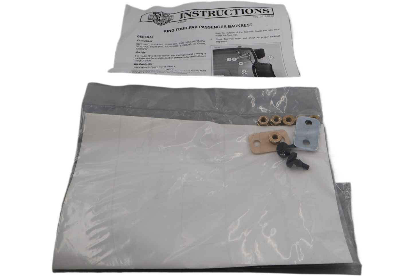 52892-98 NEW OEM 1997-2013 HARLEY-DAVIDSON TOURING TOUR PACK BACKREST PASSENGER