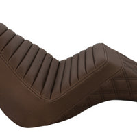 818-27-176BR NEW SADDLEMEN STEP UP BROWN SEAT FITS 2018-2025 HARLEY FLFB/S FXBR