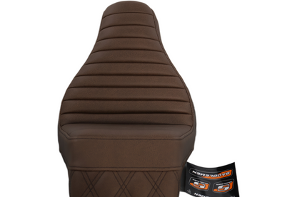 818-27-176BR NEW SADDLEMEN STEP UP BROWN SEAT FITS 2018-2025 HARLEY FLFB/S FXBR