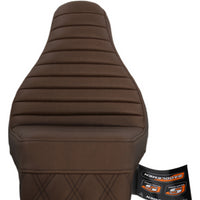 818-27-176BR NEW SADDLEMEN STEP UP BROWN SEAT FITS 2018-2025 HARLEY FLFB/S FXBR