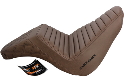 818-27-176BR NEW SADDLEMEN STEP UP BROWN SEAT FITS 2018-2025 HARLEY FLFB/S FXBR